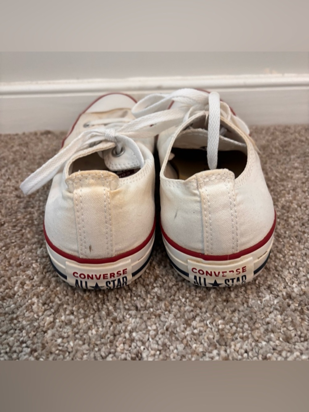 Converse Chuck Taylor Low Top White Canvas Sneakers Size 9 Women - Picture 5 of 8